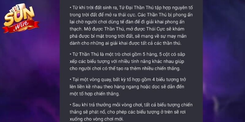 4 Thần Thú Sunwin – Huyền Thoại Nổ Hũ Tứ Linh Hàng Đầu 3 Mẹo hữu ích không thể bỏ qua tại 4 thần thú Sunwin