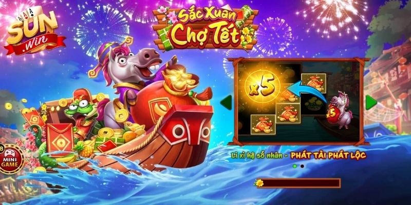 Sắc Xuân Chợ Tết Sunwin – Game Lễ Hội Bùng Nổ Đầu Năm 1 Slot Sắc Xuân Chợ Tết Sunwin chủ đề lễ hội truyền thống