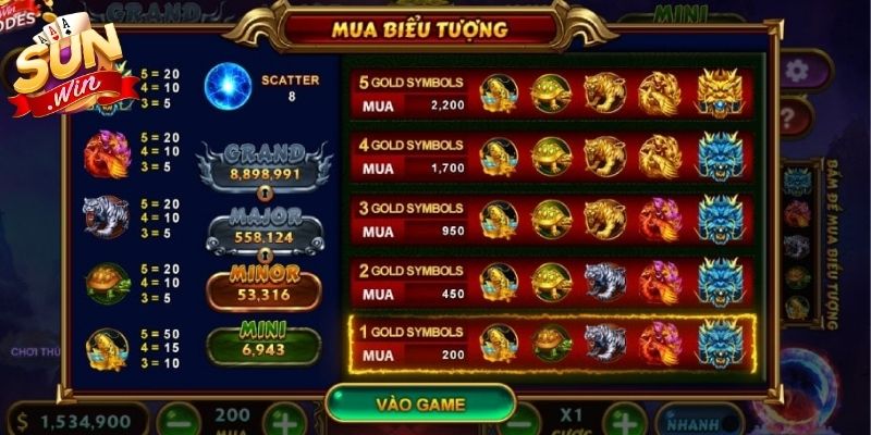 Thần Thú Sunwin – Nhanh Tay Chạm Vào Các Jackpot Khủng 3 Mức thưởng trung bình mang lại lợi nhuận ổn định